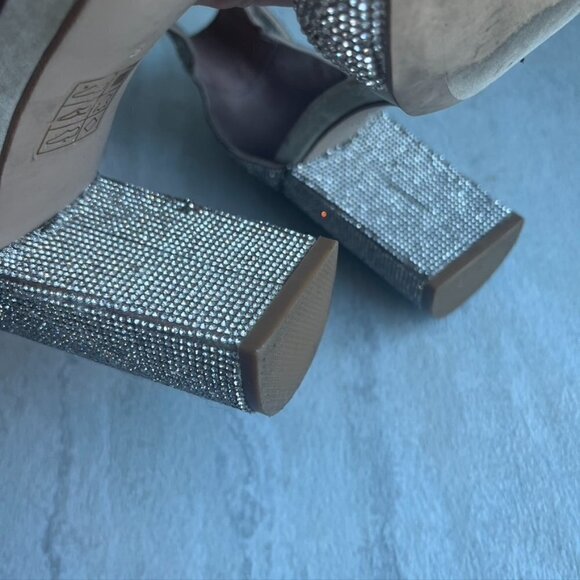 ** Jeffrey Campbell Kassidy Glitter Jeweled Block Heel Sandals 8 - Picture 12 of 12